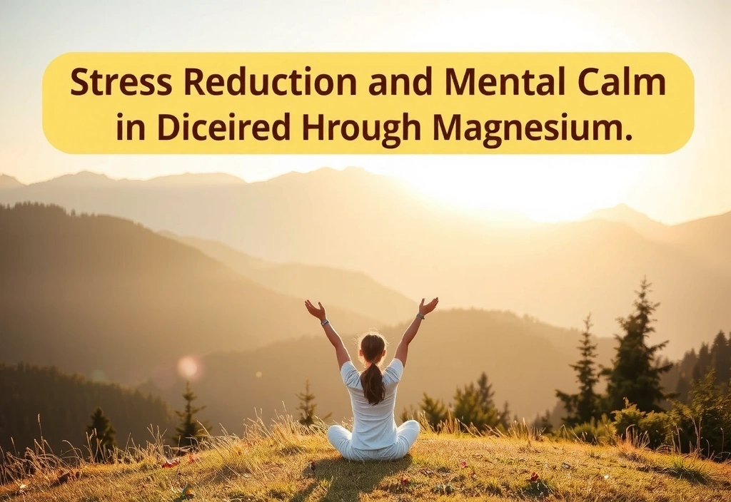 Persoană meditând într-un peisaj natural, simbolizând reducerea stresului cu magneziu